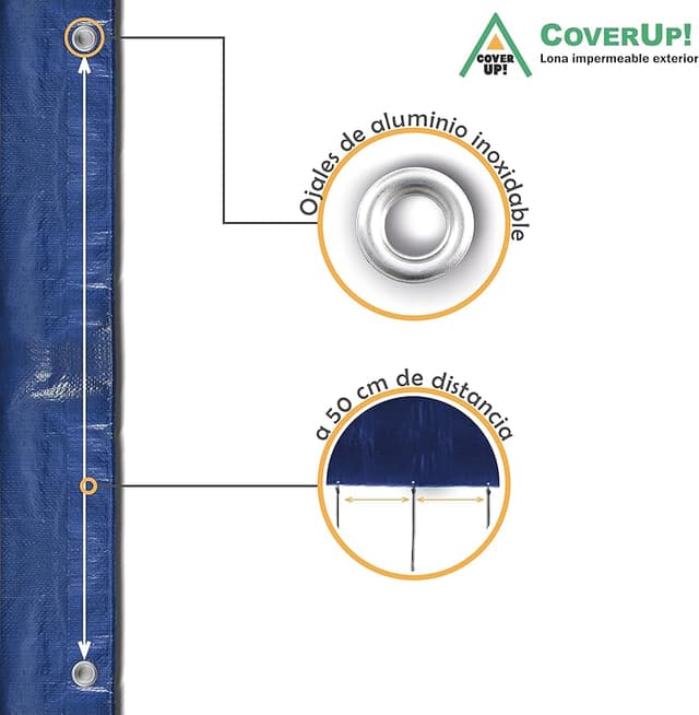 Thumbnail 3 de CoverUp! Lona Impermeable Azul 2x3m con 10 Tensores 🌧
