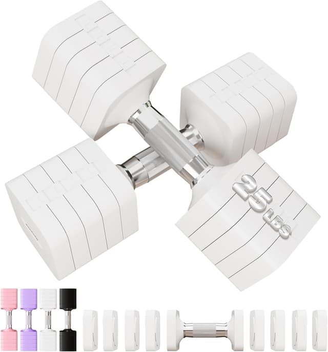 Detalle de Adjustable Dumbbell Set 50LB for Home Gym ๐