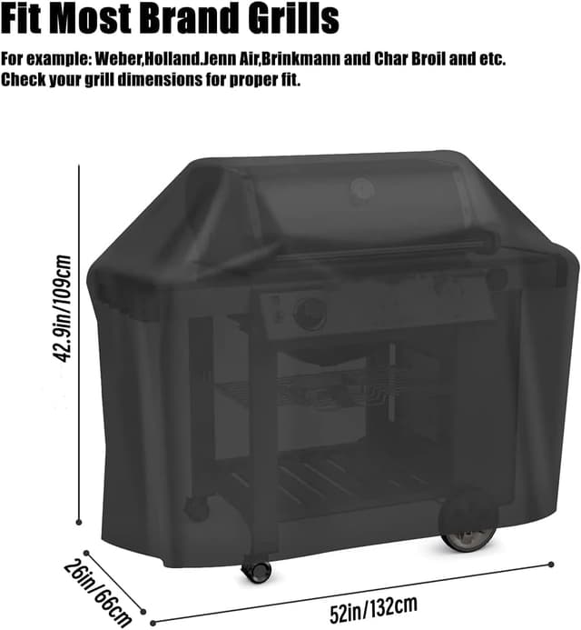 Detalle 2 de BBQ Covers Waterproof Gas Barbecue Grill Cover (132x66x109cm) with Storage Bag
