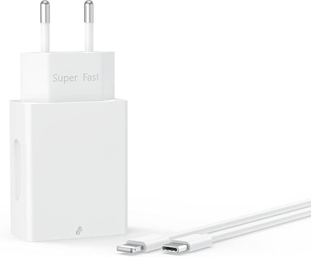 Detalle de 20W USB‑C Netzteil mit Schnellladekabel (2 m) – Typ C Power Adapter für iPhone 14/13/12/11/XS/XR/8 Plus
