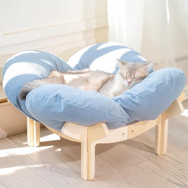 Detalle de CheerPals Katzenbett Blumenform 55 cm