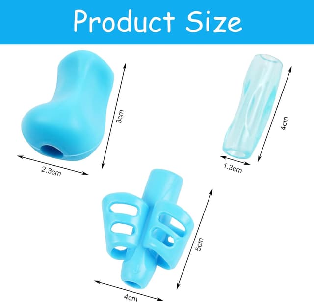 Detalle 2 de Vicloon Impugnatura Matita Bambini, 12 pezzi ergonomici per grip della penna (silicone), multicolore