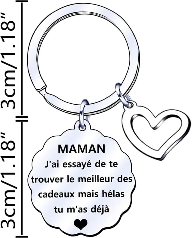 Detalle de GUOYU Porte-clés « Maman » en forme de famille, cadeau pour maman (Noël, fête des mères, anniversaire)