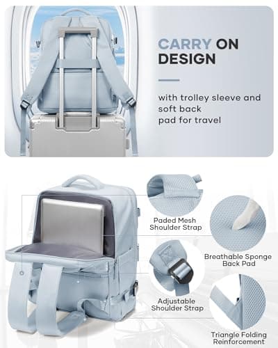 Detalle de BJLFS Mochila de cabina 40x30x20 compatible Ryanair, Wizz Air y Vueling (17 pulgadas)