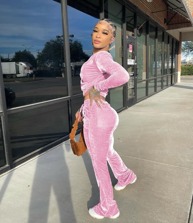 Thumbnail 6 de yidengymx Women’s Velour 2-Piece Tracksuit Set (Zip-Up Crop Top & Sweatpants with Pockets)