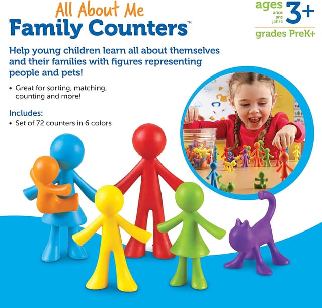 Detalle 2 de Learning Resources – Figurines Famille à Compter (lot de 72) : jeu de tri, comptage précoce & motricité fine (dès 3 ans)