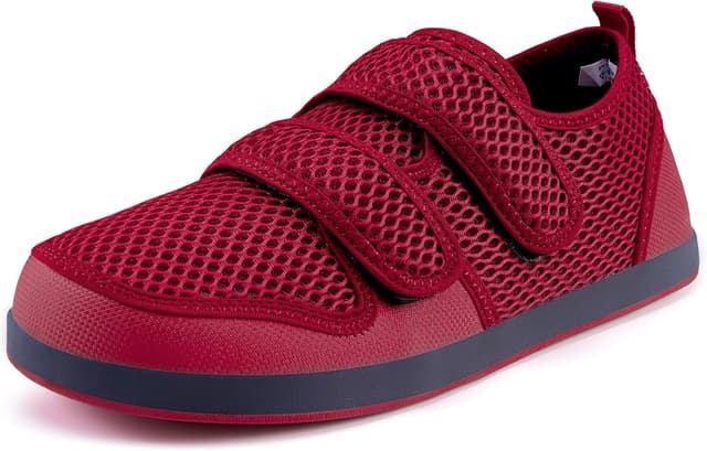 Detalle de Diabetiker Hausschuhe (Herren & Damen) Arthritis/Ödem – verstellbare Klett-Sandalen in Rot, Größe 5 (UK)