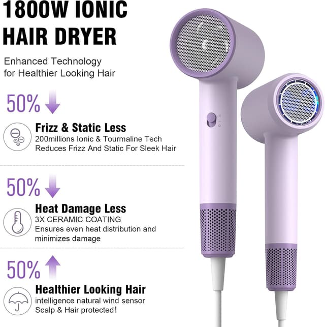 Detalle de Ionic 1800W hair dryer for fast drying