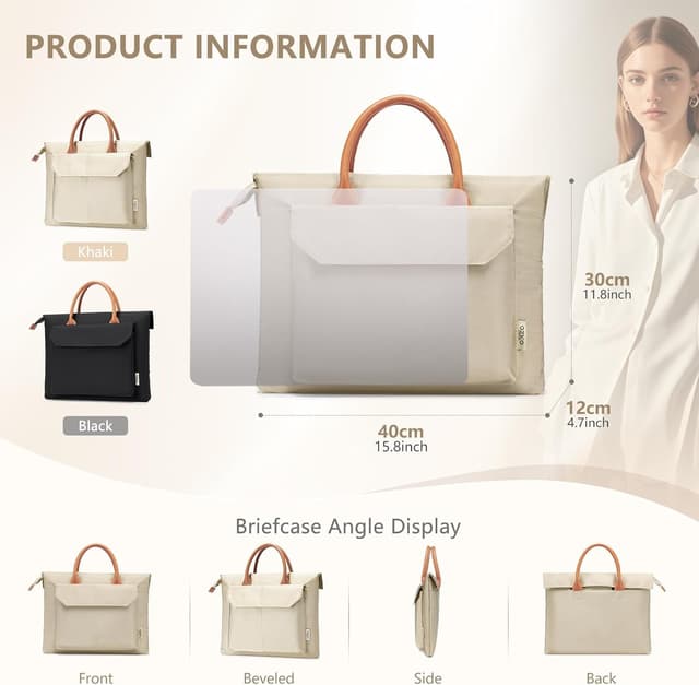 Detalle 2 de SUCIKORIO Borsa porta PC portatile da 15,6" impermeabile Oxford con maniglia