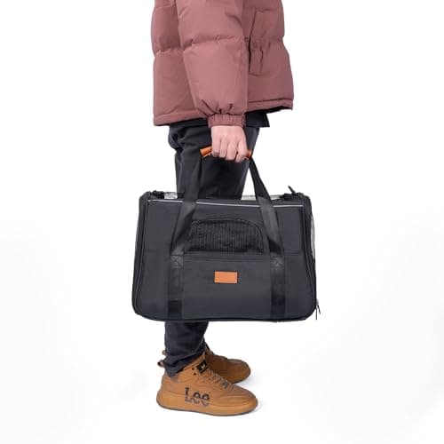 Thumbnail 6 de T-LOVENDO.ES Transportín para perros y gatos transpirable con colchón y tres puertas (12x44x24 cm)