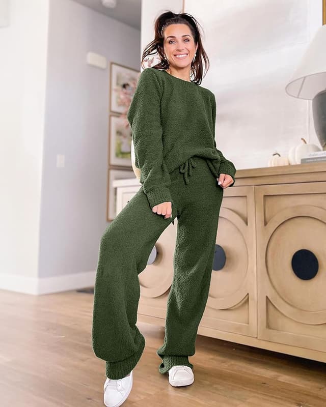 Detalle 2 de Luvamia Women's Casual Pajama Set fuzzy fleece loungewear