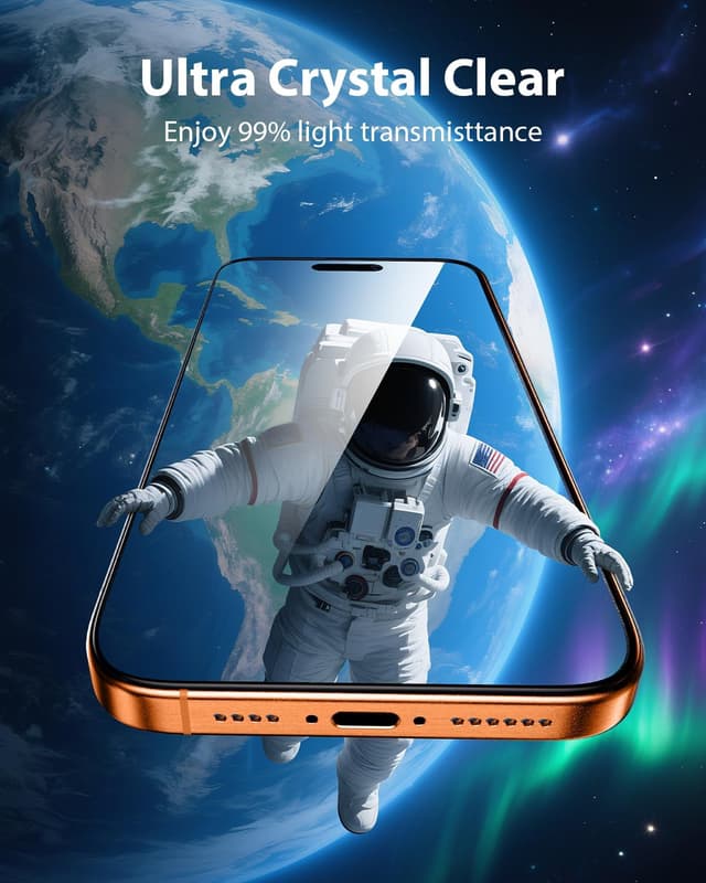 Thumbnail 6 de iPhone 17 Pro Mkeke Screen Protector 9H 3-Pack