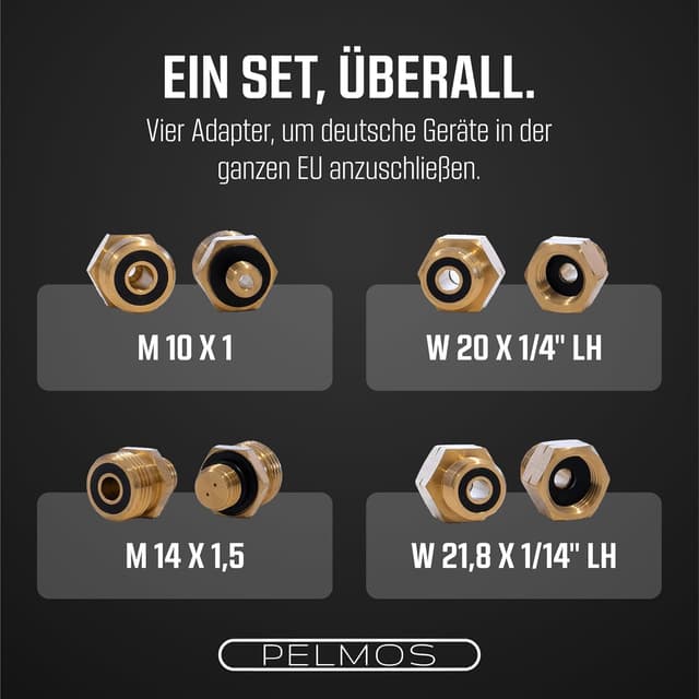 Detalle 2 de PEL MOS Gasanschluss Adapter 4-teilig für Gasflaschen