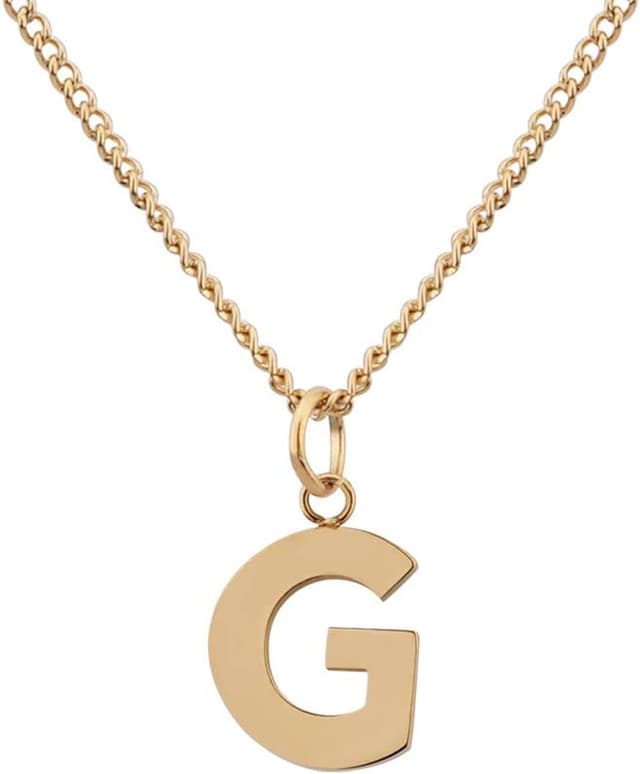 Detalle de GD GOOD.designs EST. 2015 Chaîne avec lettres en or 18 carats (A à Z) résistante à l’eau