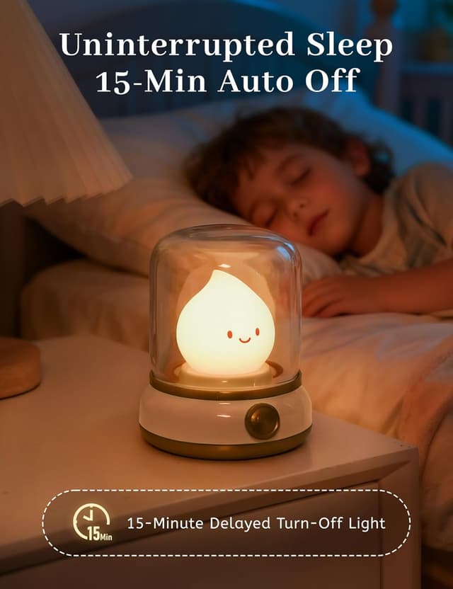 Detalle 1 de IHALO Nachttischlampe mit White-Noise-Machine und Nachtlicht (dimmbar, Timer, USB‑C-Akku)