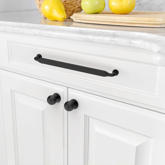 Detalle de Amerdeco set da 10 maniglie per mobili nere con interasse fori 192 mm (UK0071)