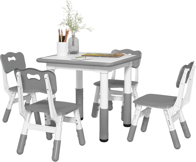 Detalle de AIYAPLAY Ensemble Table et chaises Enfants Gris 5 pièces
