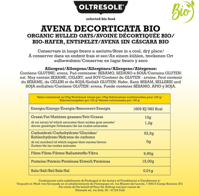 Thumbnail 1 de Oltresole Avena Italiana Ecológica 1kg 🌾 Cereal Saludable