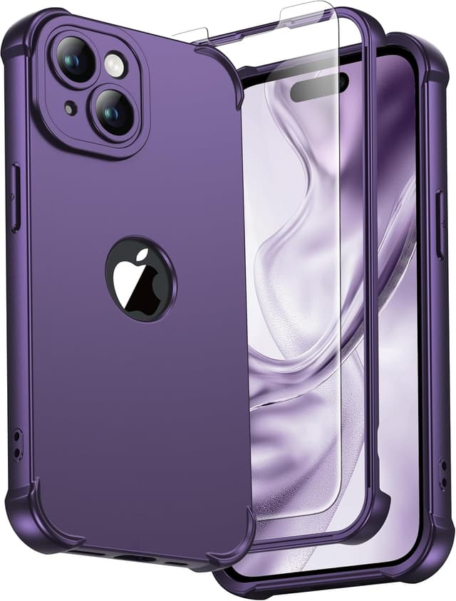 Detalle de iPhone 15 case 6.1, 360 shockproof purple