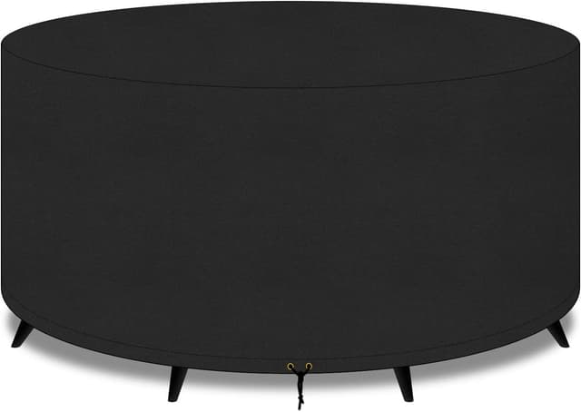 Detalle de PATIO PLUS Large Round Garden Table Furniture Cover (420D Oxford, 300x90cm) – waterproof & windproof outdoor protection