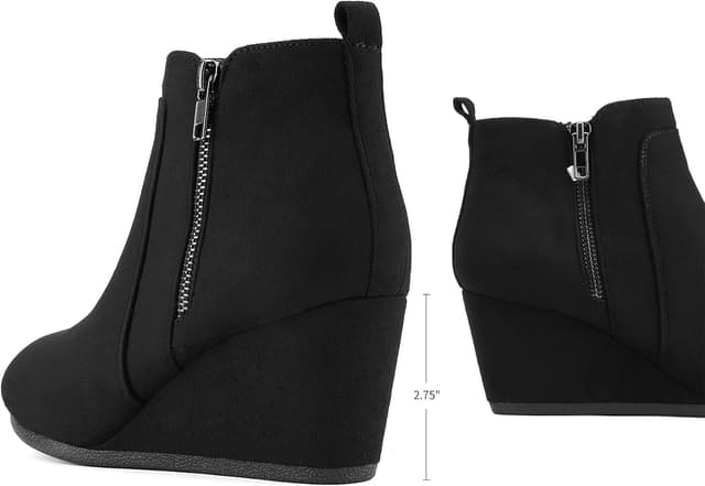 Thumbnail 5 de DREAM PAIRS Suede Low Wedges Ankle Boots
