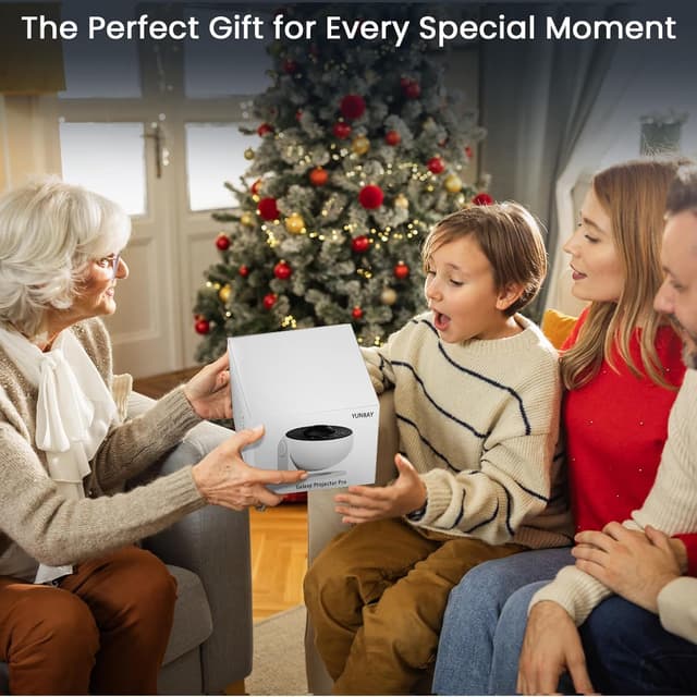 Detalle de YUNRAY Sternenhimmel Projektor „Galaxy Star Planetarium Projector“ mit Glas-Scheibe und Nachtlicht-Funktionen