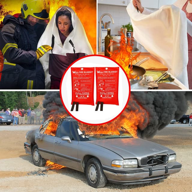 Thumbnail 3 de wucgea Löschdecke 1 m x 1 m Feuerlöschdecke 🧯