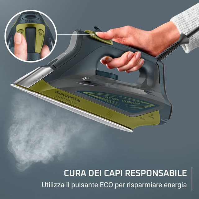 Detalle de Rowenta Energy Force 70 DW7731, ferro a vapore potente con getto 200 g/min