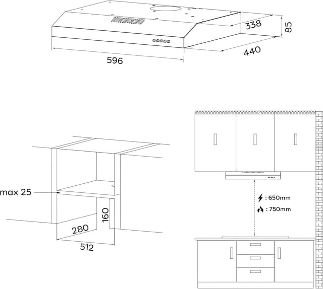 Detalle 2 de CIARRA CBCS6903D Campana Extractora 60 cm