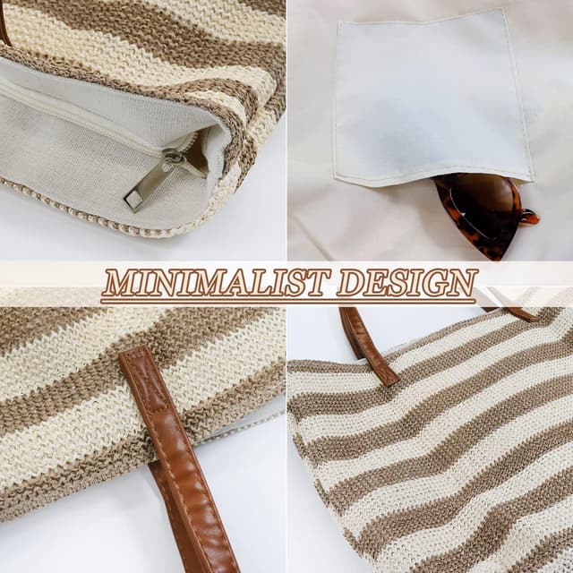 Thumbnail 4 de JFAN Stroh Strandtasche 35×12×19 cm