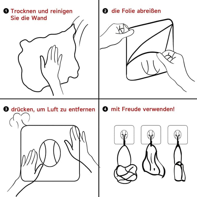 Thumbnail 6 de Latoxcaa große Klebehaken Extra Stark (transparent, ablösbar) Heavy-Duty bis 10 kg, wasserdicht & rostfrei, 20 Stück