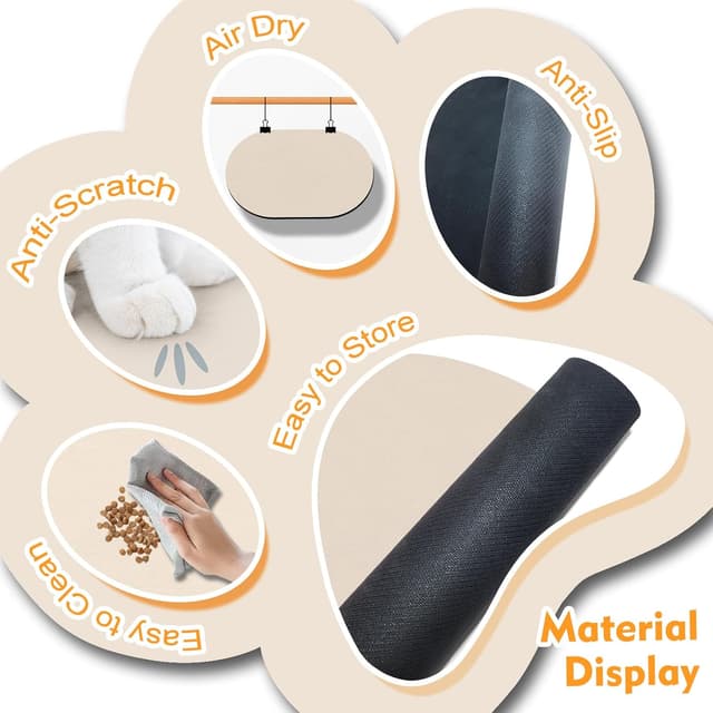 Detalle 2 de METEOROCK Absorbent Dog Food Mat (51x30.5cm) with 100% Rubber Backing