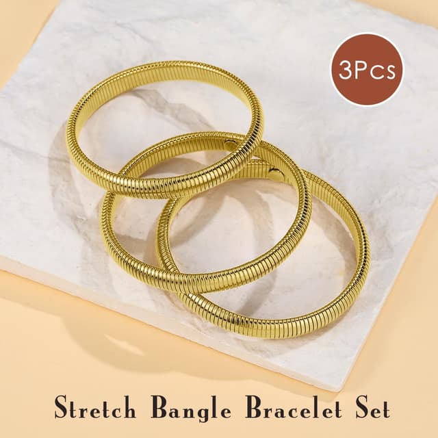 Thumbnail 5 de Emibele Bangle Bracelet Set 8mm Stackable Bracelets