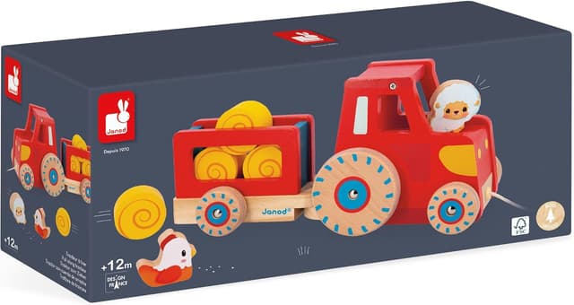 Thumbnail 6 de Janod Ziehtraktor J03317 – Traktor zum Ziehen mit 6 Zubehörteilen (ab 12 Monaten)