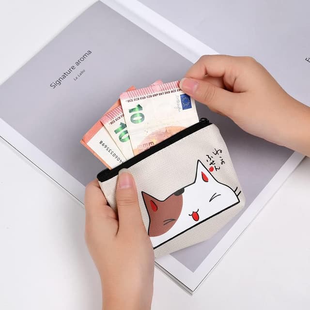 Detalle 1 de Porte monnaie mini en toile 12 x 9 cm