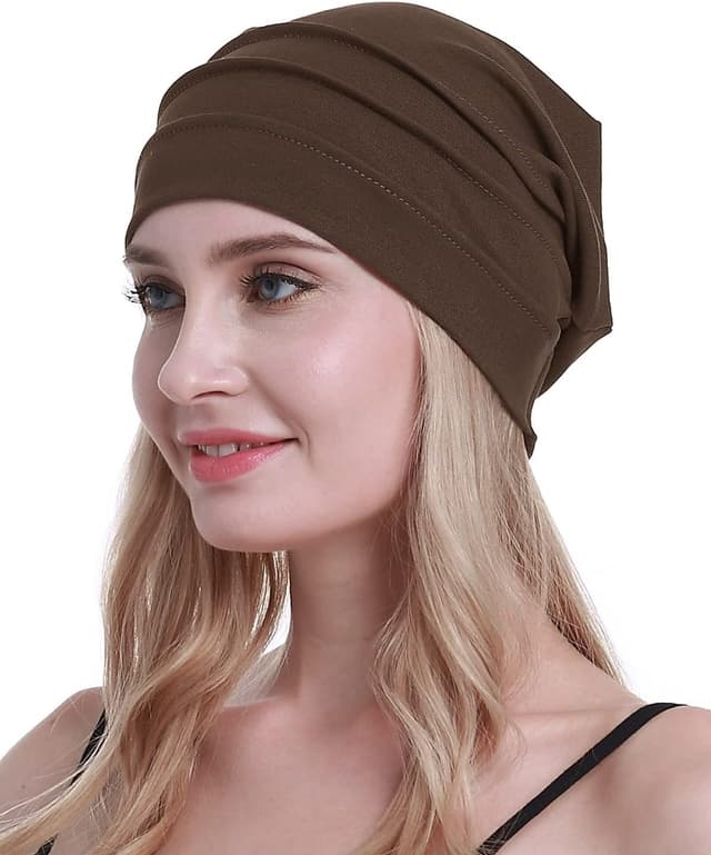 Detalle de osvyo Cotton Chemo Hats Soft Caps for Women – 100% Organic Cotton Headwear for Hair Loss (Sealed Packaging)