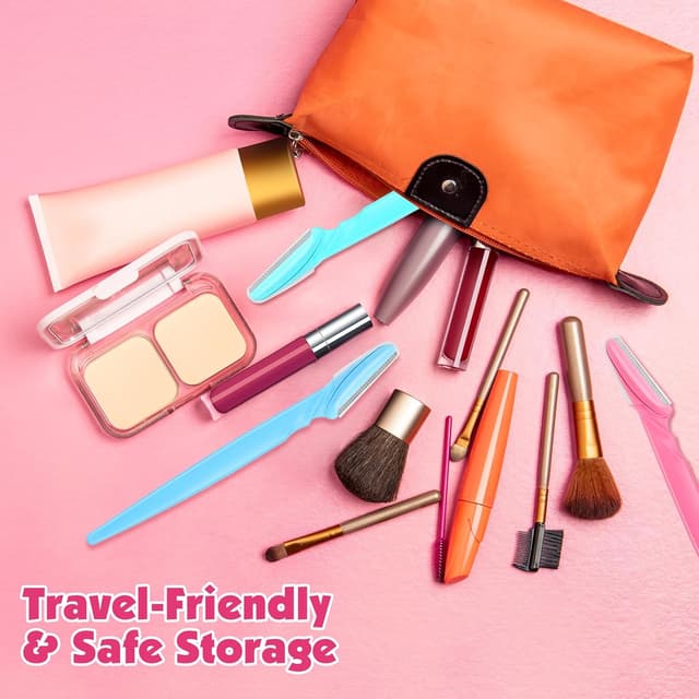 Detalle de Phyyixs 100-Pack Eyebrow and Face Razors (Multi-Color) with Protective Covers