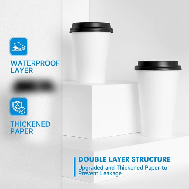 Detalle de RACETOP Coffee Cups 16 oz 100-Pack