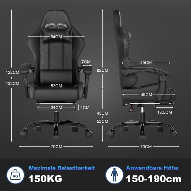 Thumbnail 2 de JUMMICO Sedia da gaming ergonomica 150 kg