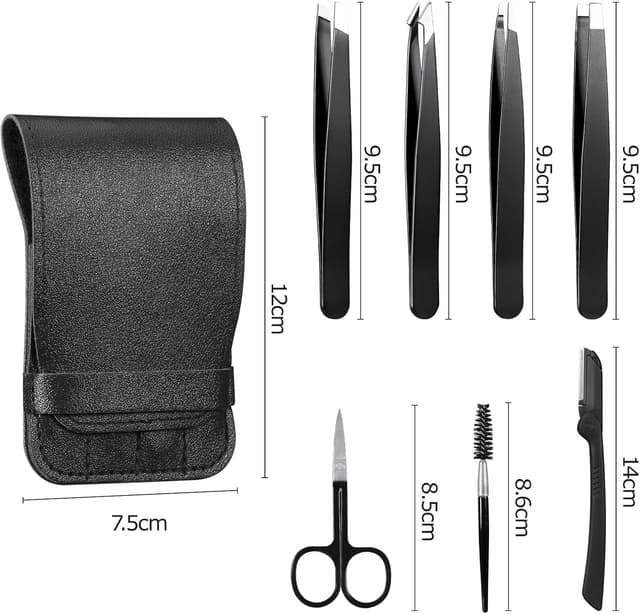 Detalle de BillyBath 7 pezzi Pinzette Sopracciglia Professionali