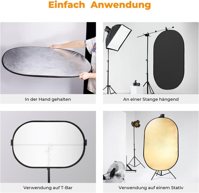 Thumbnail 6 de K&F CONCEPT 5 in1 Fotografie Licht Reflector 100x150cm Oval