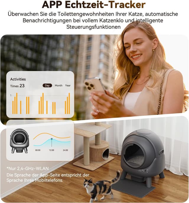 Detalle 2 de FEELNEEDY 65L Selbstreinigendes Katzenklo