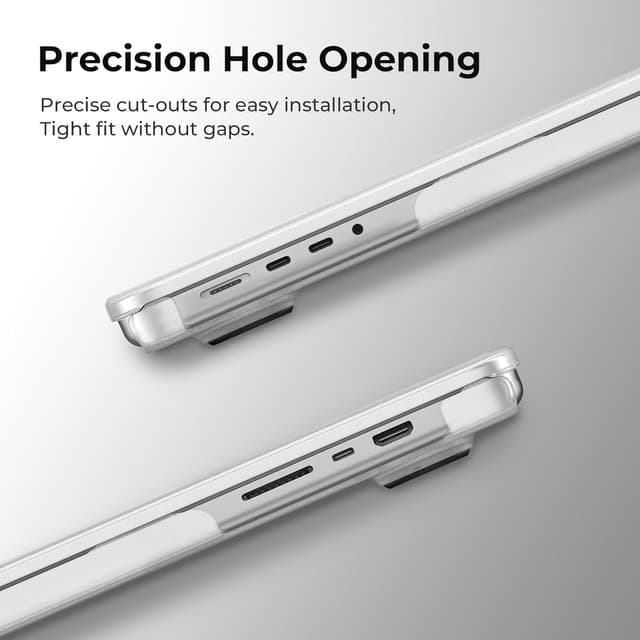 Detalle de BlueSwan Matte Anti-fingerprint PP Case for 14-inch MacBook Pro (Compatible Models A3426/A3427/A3434 etc.) in Frosted White