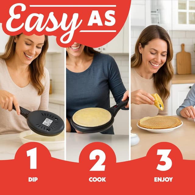 Detalle 2 de Gourmia 8” Crepe Maker — nonstick crepe maker