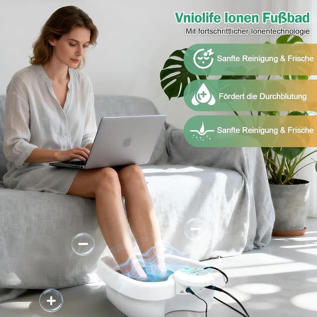 Detalle 2 de VnioLife Ionen Fußbad fürs Detox – Ion Foot Bath mit Elektrolyse und 30-Minuten-Timer für Zuhause