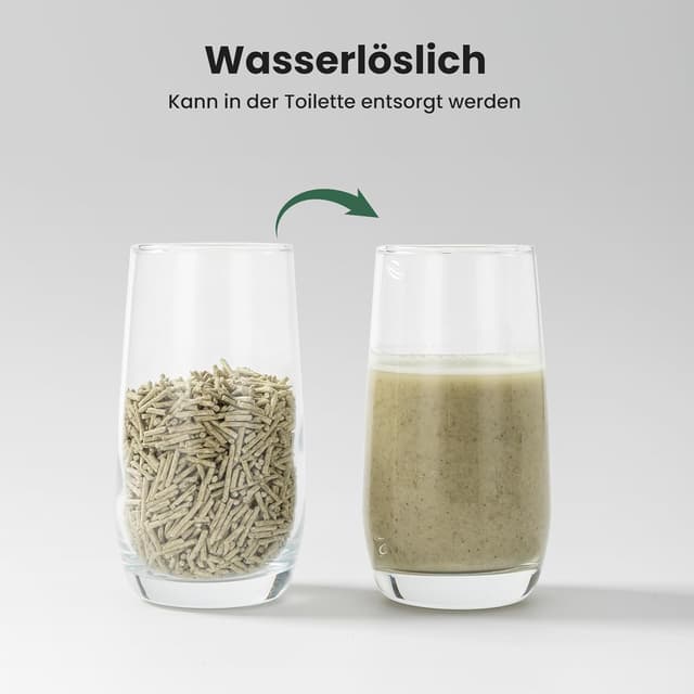 Detalle de Gardner Pet Natürliche Tofu-Katzenstreu mit Grüntee-Extrakt (16,2 kg, 2,7 kg x 6) – staubarm, schnell klumpend & spülbar