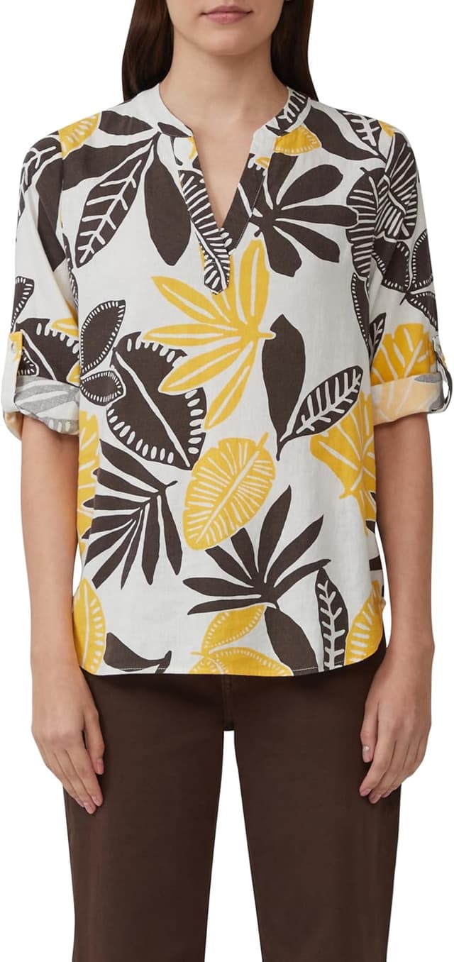 Detalle de s.Oliver Bluse aus Leinenmix mit 3/4-Ärmeln