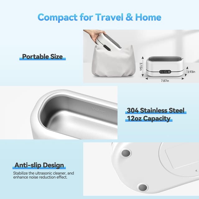 Thumbnail 4 de BYASKZIV Ultrasonic Cleaner 48kHz for Jewelry