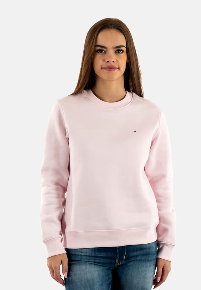 Detalle de Tommy Jeans Women’s Crew Neck Jumper in brushed cotton-blend fleece