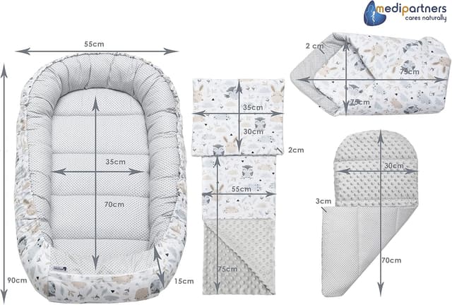 Thumbnail 1 de Medi Partners Nido Bebé 5 Piezas 100% Algodón 🌟